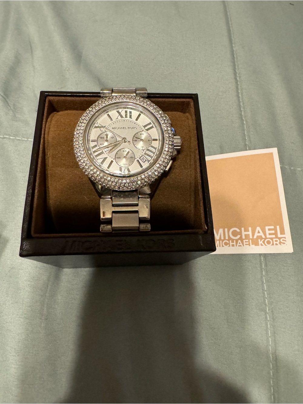 Michael Kors Silver Crystal-Accented Wrist Bracelet